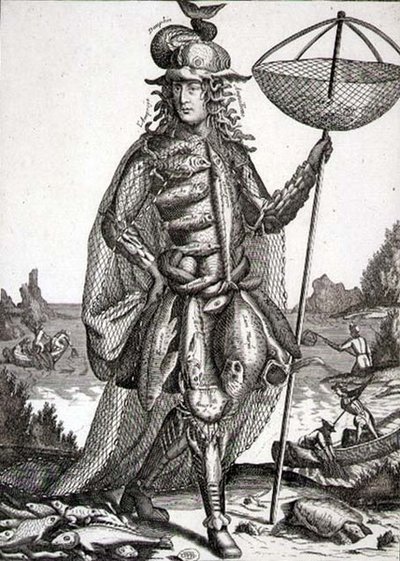 ジェラール・ヴァルク（1651-2-1726）による「漁師のための衣装」1690年頃（エングレーヴィング） 作： German School