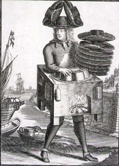 ジェラード・ヴァルク（1651/2-1726）による「帽子屋の衣装」1690年頃（エングレーヴィング） 作： German School