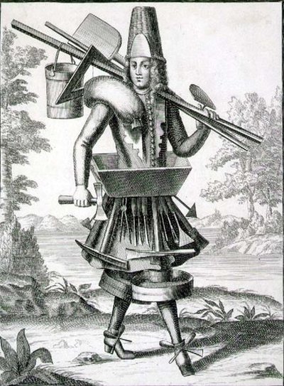 ジェラード・ヴァルク（1651/2-1726）が1690年頃に出版した「メイスンのための衣装」（エングレーヴィング） 作： German School