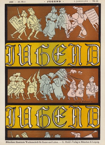 ユーゲント誌の表紙イラスト、1896 作： German School