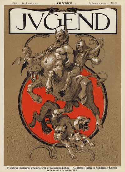 ユゲント誌の表紙イラスト、1896年 作： German School