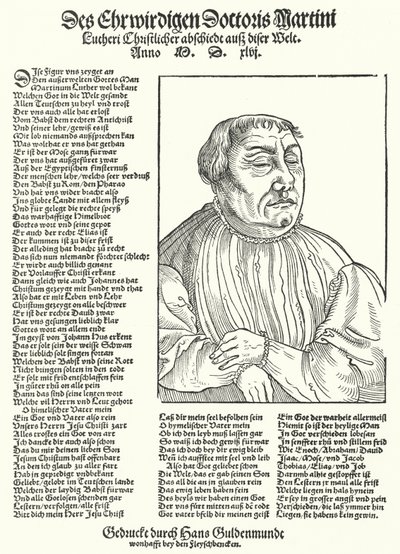 ドイツのプロテスタント改革者、マルティン・ルターの死（エングレーヴィング 作： German School