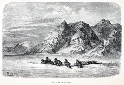 深い雪の旅、パブ。ロンドン1874 作： German School