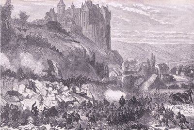 シャトーダンの防衛、カッセル・アンド・カンパニー・リミテッド発行のCassells History of the War between France and Germany、1890年頃(リトグラフ) 作： German School