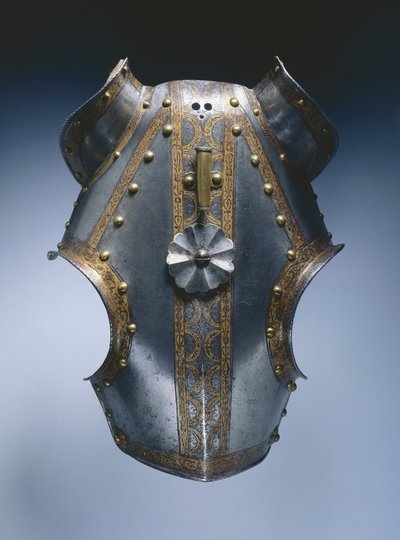 デミシャンフロン、アウグスブルク、1550年頃（革を使用したエッチングおよび金メッキ鋼） 作： German School