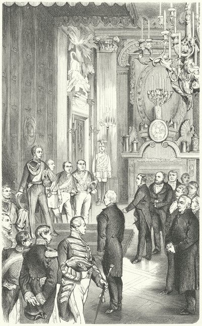 1849年にフレデリックウィリアム4世にドイツの王冠を捧げるフランクフルト議会の評議 作： German School