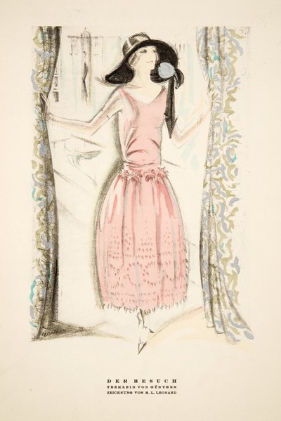 グンターのティードレス "Der Besuch"、1922年出版『Styl』より（ポショワール版画） 作： German School