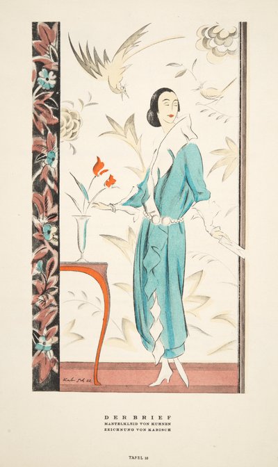 カーネンの「Der Brief, Coat Dress」（Styl, pub.1922より）（ポショワールプリント 作： German School