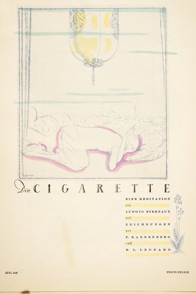煙草の瞑想」（『スタイル』より）1922年（ポショワール・プリント 作： German School