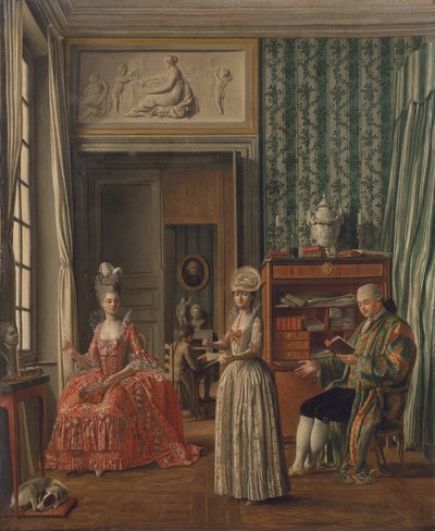 国内情景、c.1775-80 作： German School