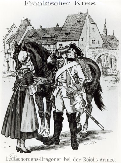 1757年のドイツ騎士団の竜騎兵 作： German School