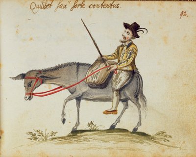 Egerton 1269 f.92 ミュールに乗る男, 収録アルバム： Amicorum 作： German School