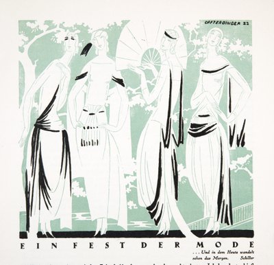 アイン・フェスト・デア・モード（1922年、ポショワール版画『Styl』より） 作： German School