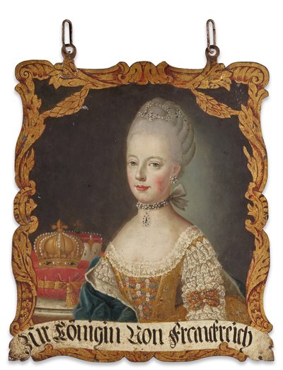マリー・アントワネット少尉、1774年以降（金属に油彩） 作： German School