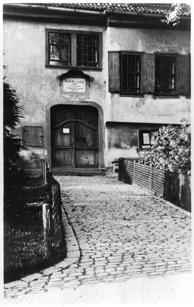 ヨハンセバスチャンバッハ（1685-1750）の家への入り口 作： German School