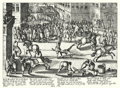 フランスのアンリ4世を暗殺したフランソワ・ラヴィアックの処刑 作： German School