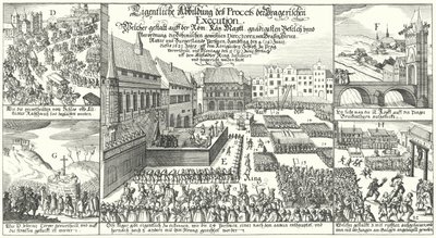プラハ旧市街広場でのプロテスタント・ボヘミアン反乱のメンバーの処刑 作： German School