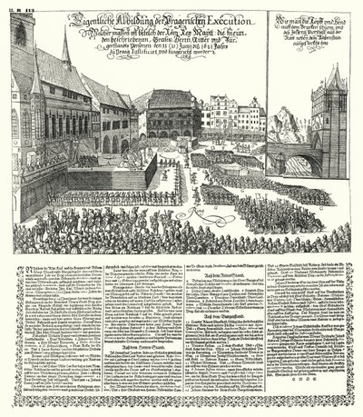 神聖ローマ皇帝フェルディナント2世への反逆者をプラハで処刑 作： German School