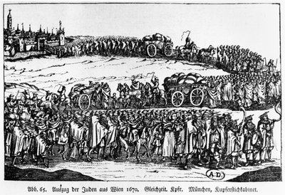 ウィーンからのユダヤ人の追放、1670年 作： German School