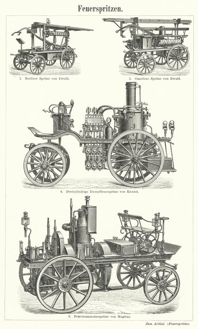 消防車（彫刻 作： German School