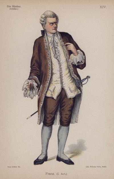 Friedrich Schiller作「Die Rauber（強盗）」よりFranz（カラーリトグラフ 作： German School