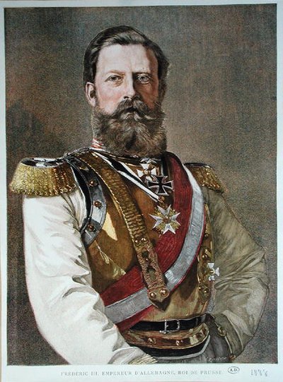 フレデリック3世 (1831-88) 1888年 (カラーリトグラフ) 作： German School