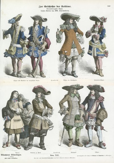 17世紀後半のフランスの衣装 作： German School