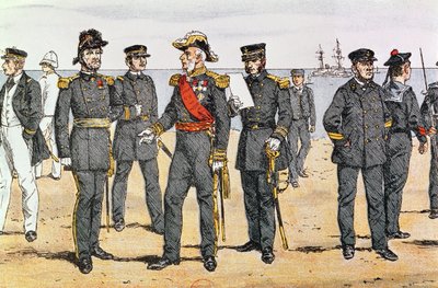 19世紀後半のフランス海軍の制服 作： German School