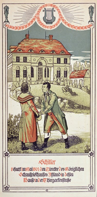 フリードリヒ・フォン・シラー（1759-1805）が1804年、1906年5月にベルリンの王立劇場の館長を訪問 作： German School