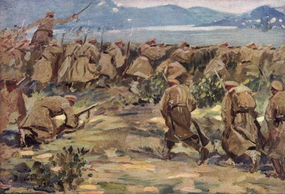 マケドニアの戦場から（カラーリトグラフ） 作： German School