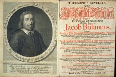 ジェイコブベーメ作「テオソフィアレヴェラータ」の口絵、1715年（版画と彫刻） 作： German School