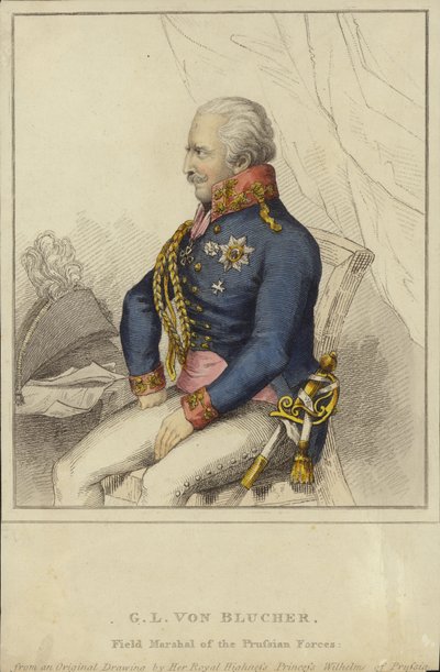 プロイセン軍の陸軍元帥、GLフォンブルーチャー（1742-1819） 作： German School