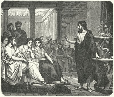 古代ローマで解剖学を教えるガレン（彫刻 作： German School