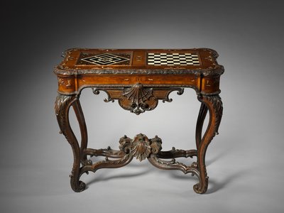 ゲームテーブル、マインツ、1735年頃（木と象牙の寄木細工 作： German School