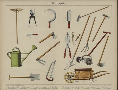 ガーデン用品（カラーリトグラフ 作： German School