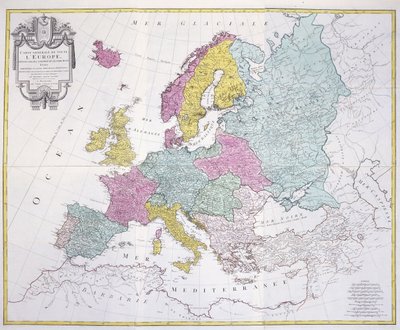主要国に分割されたヨーロッパ全体の一般的な地図、1782年 作： German School