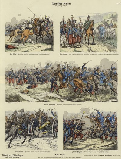 1870-1871年のプロイセン戦争のドイツ騎兵隊 作： German School