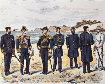 19世紀後半のドイツ海軍制服 作： German School