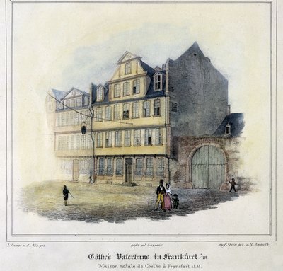 フランクフルトのゲーテの家（カラーリトグラフ 作： German School