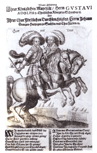スウェーデンの王、グスタフアドルフ2世（1594-1632）とグスタフアドルフ4世（1778-1837） 作： German School