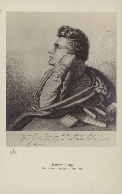 ハインリヒ・ハイネ（1797-1856）、ドイツの詩人（リトグラフ） 作： German School