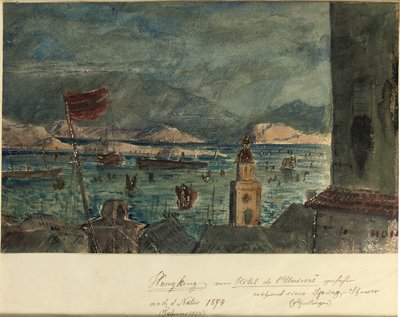 Hotel de l "Universからの香港：April in Asia、1874 作： German School