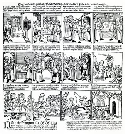 1477年のパッサウのユダヤ人による司祭の冒涜 作： German School
