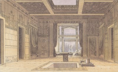 サルストの家、ポンペイ、イタリア（カラーリトグラフ） 作： German School