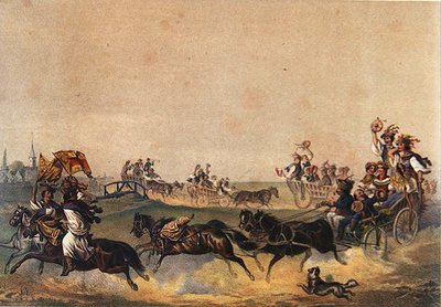 1855年頃のハンガリーの結婚式の行列（カラーリトグラフ） 作： German School