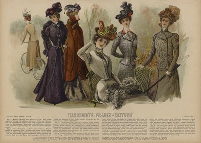 Illustrirte Frauen-Zeitung」のイラスト（カラーリトグラフ）。 作： German School