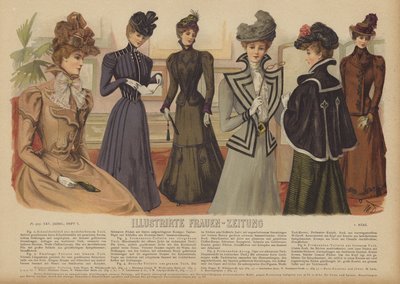 Illustrirte Frauen-Zeitung」のイラスト（カラーリトグラフ）。 作： German School