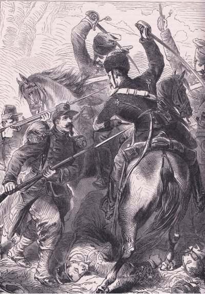 ドルーの戦い」（Cassells History of the War between France and Germany, published by Cassell and Company Limited, c.1890 (litho) 作： German School