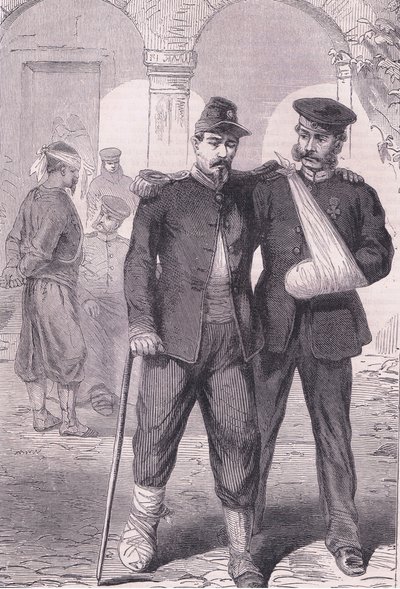 病院では、1890年頃にCassell and Company Limitedから出版されたCassells History of the War between France and Germany（リトグラフ版）を使用。 作： German School