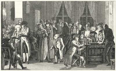 ライプツィヒのリヒターのコーヒーハウスの内部（1800年頃）（エングレービング 作： German School
